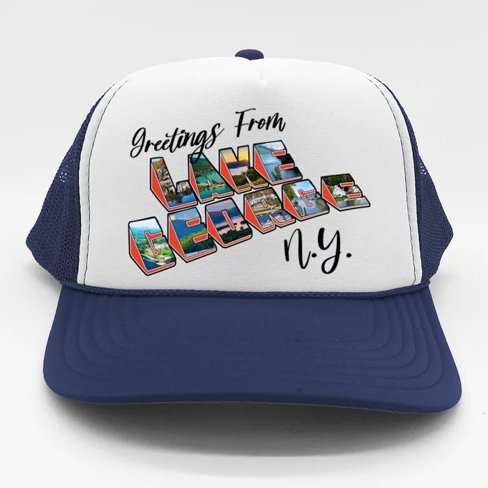 Greetings From Lake George New York NY Trucker Hat