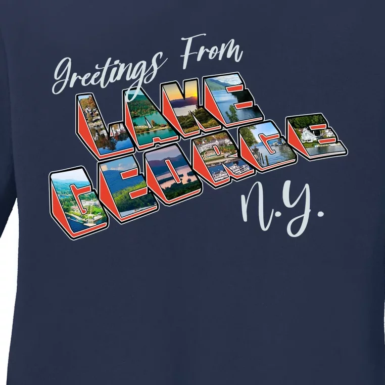 Greetings From Lake George New York NY Ladies Long Sleeve Shirt