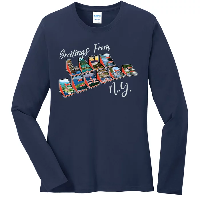 Greetings From Lake George New York NY Ladies Long Sleeve Shirt