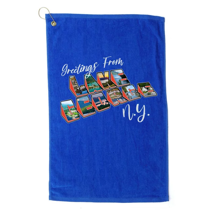 Greetings From Lake George New York NY Platinum Collection Golf Towel