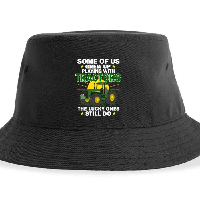 Grew Up Playing With Tractors Lucky Ones Still Do Sustainable Bucket Hat