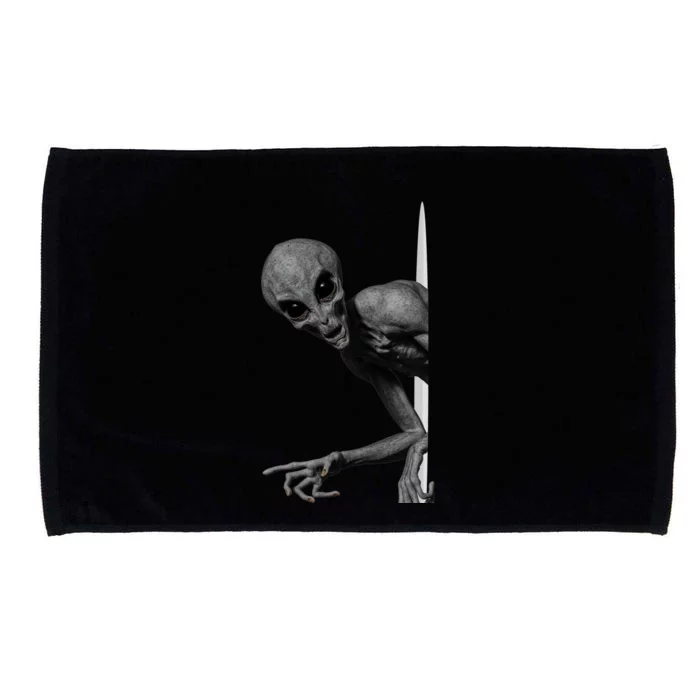 Grey Alien Peaking  Area 51 UFO Abduction Microfiber Hand Towel