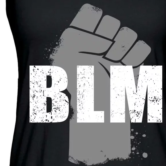 Grey BLM Fist Black Lives Matter Ladies Essential Flowy Tank