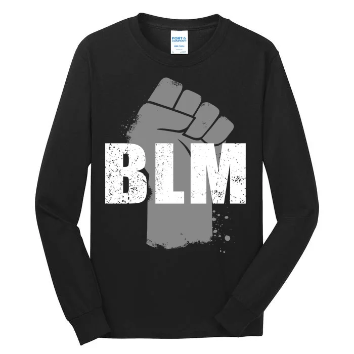 Grey BLM Fist Black Lives Matter Tall Long Sleeve T-Shirt