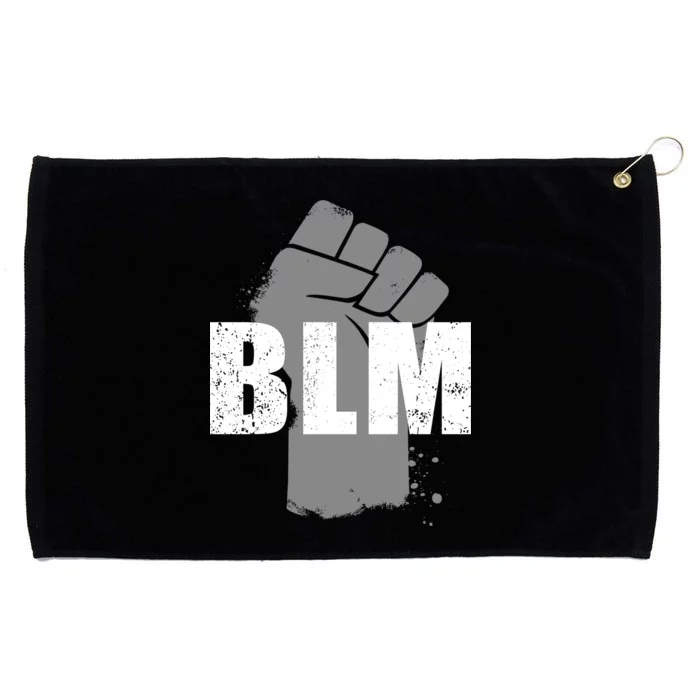 Grey BLM Fist Black Lives Matter Grommeted Golf Towel