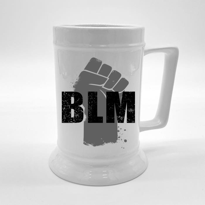 Grey BLM Fist Black Lives Matter Front & Back Beer Stein