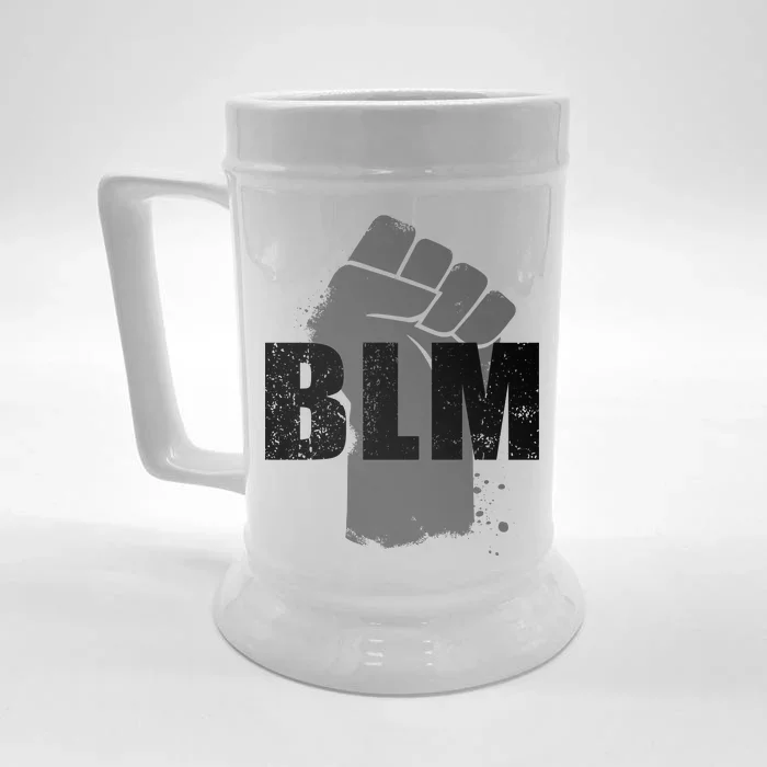 Grey BLM Fist Black Lives Matter Front & Back Beer Stein