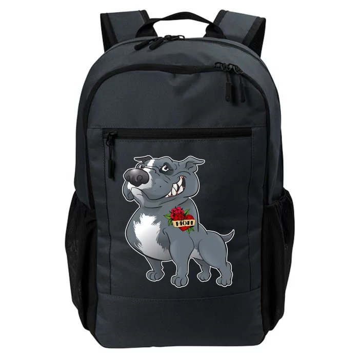 Grey Pitbull I Love Mom Daily Commute Backpack