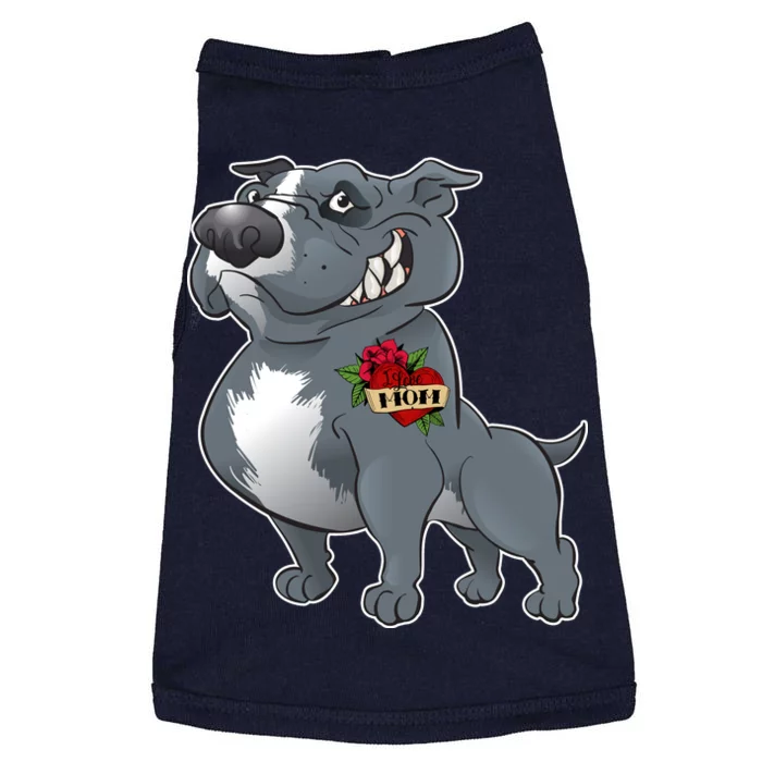 Grey Pitbull I Love Mom Doggie Tank