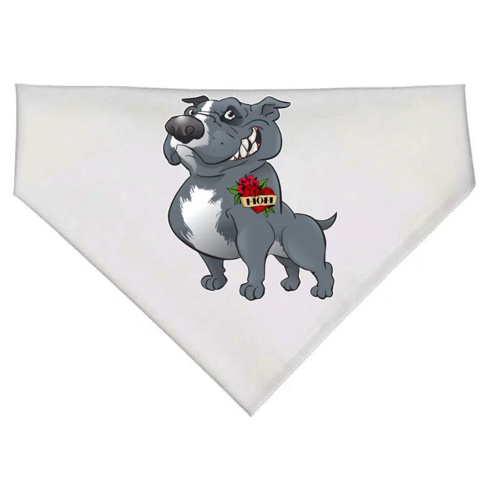 Grey Pitbull I Love Mom USA-Made Doggie Bandana