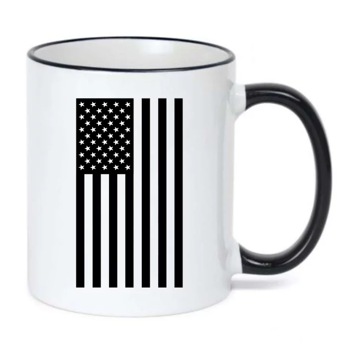 Grey Style America Flag Black Color Changing Mug