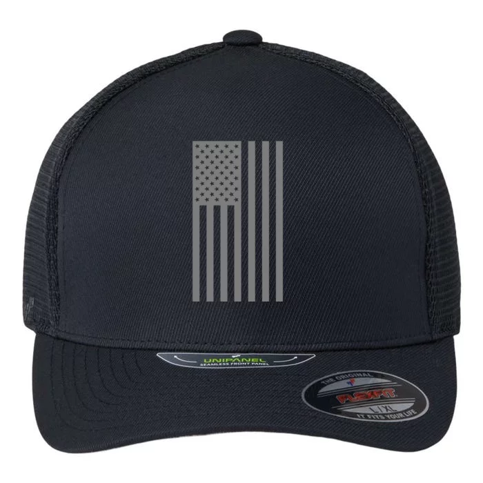 Grey Style America Flag Flexfit Unipanel Trucker Cap