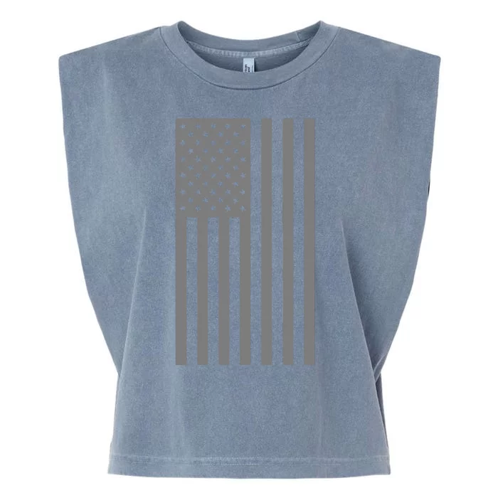 Grey Style America Flag Garment-Dyed Women's Muscle Tee