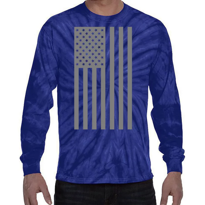 Grey Style America Flag Tie-Dye Long Sleeve Shirt