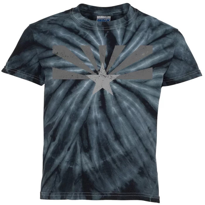 Grey Style Arizona State Flag Distressed Kids Tie-Dye T-Shirt