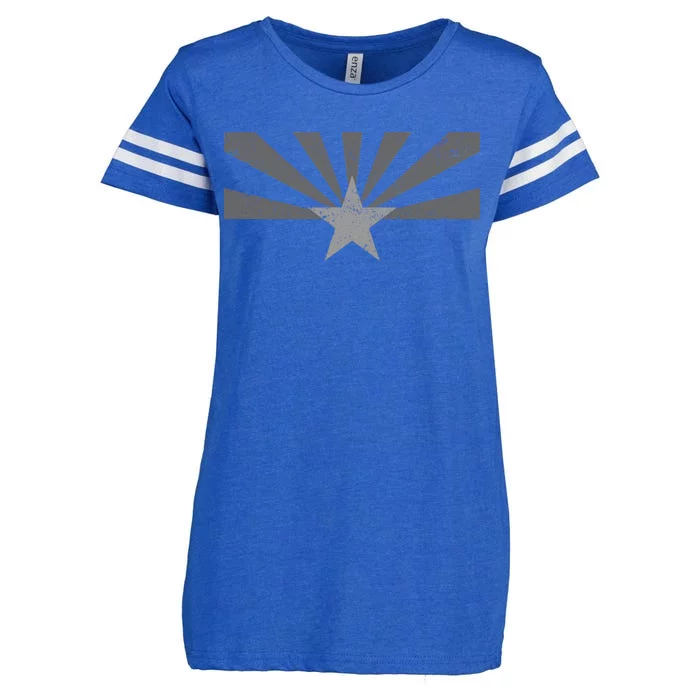 Grey Style Arizona State Flag Distressed Enza Ladies Jersey Football T-Shirt