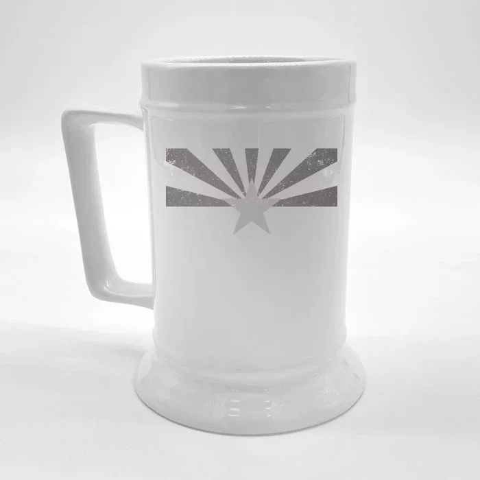 Grey Style Arizona State Flag Distressed Front & Back Beer Stein