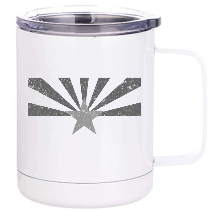 Grey Style Arizona State Flag Distressed Front & Back 12oz Stainless Steel Tumbler Cup