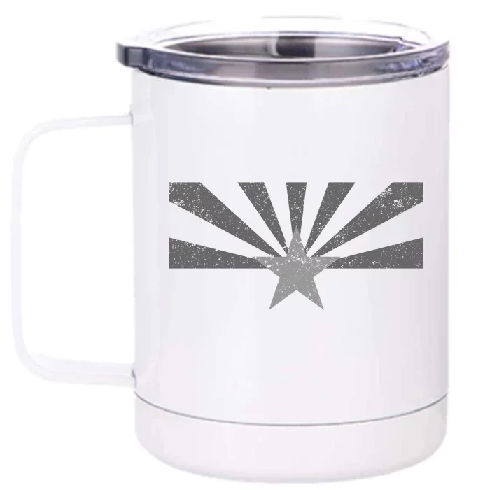 Grey Style Arizona State Flag Distressed Front & Back 12oz Stainless Steel Tumbler Cup