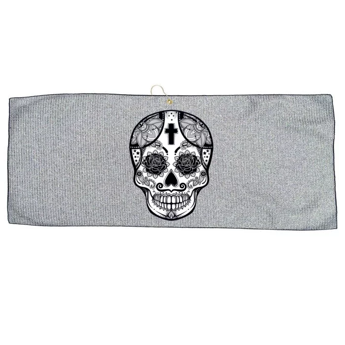 Grey Style Flower Skull Skeleton Graphic Large Microfiber Waffle Golf Towel