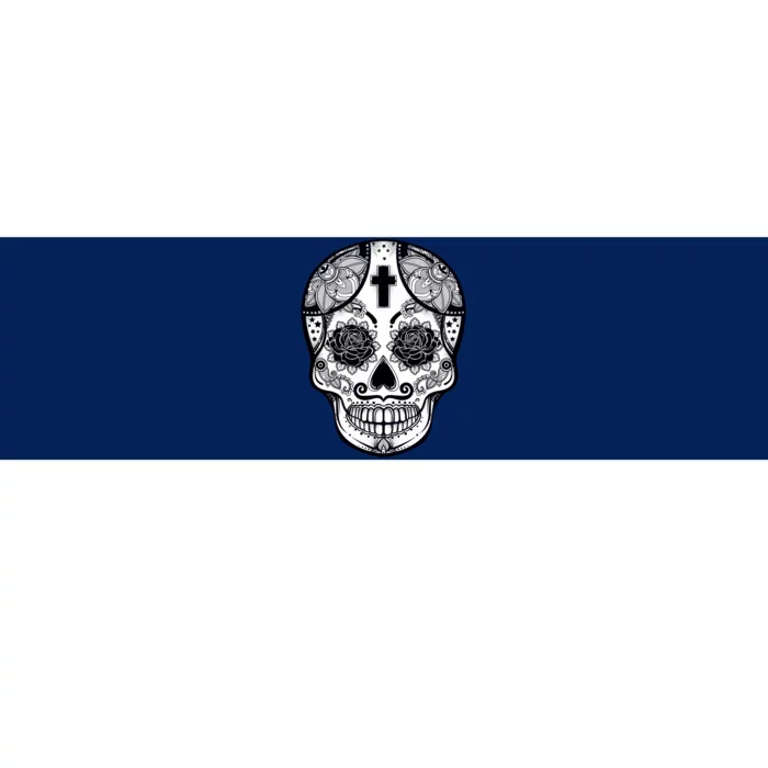 Grey Style Flower Skull Skeleton Graphic Bumper Sticker