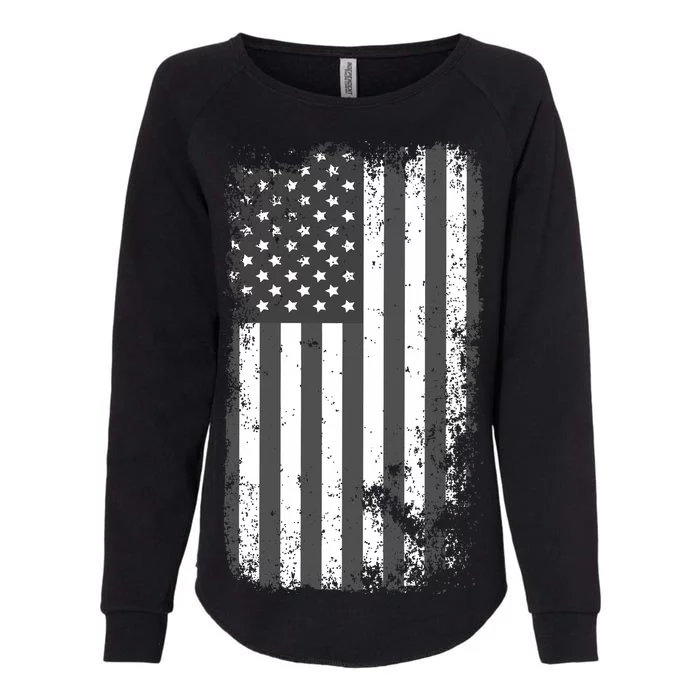 Grey Style Vintage torn USA American Flag Womens California Wash Sweatshirt