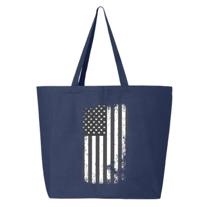 Grey Style Vintage torn USA American Flag 25L Jumbo Tote