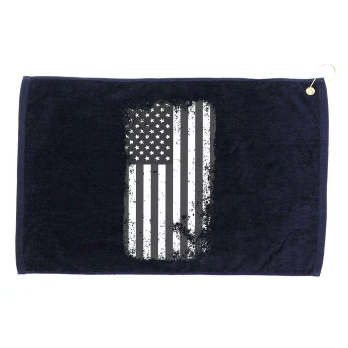 Grey Style Vintage torn USA American Flag Grommeted Golf Towel