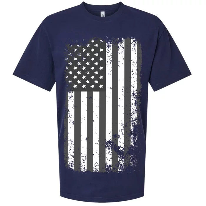 Grey Style Vintage torn USA American Flag Sueded Cloud Jersey T-Shirt