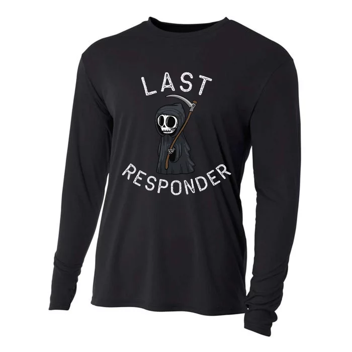 Grim Reaper Funny Dark Humor Last Responder Cooling Performance Long Sleeve Crew