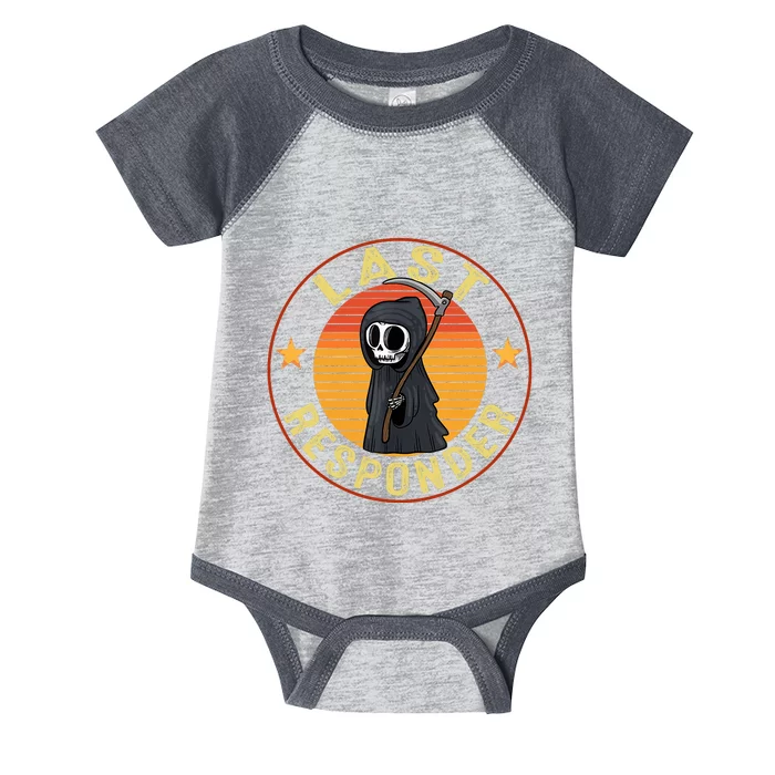 Grim Reaper Funny Dark Meme Mortician Last Responder Vintage Infant Baby Jersey Bodysuit