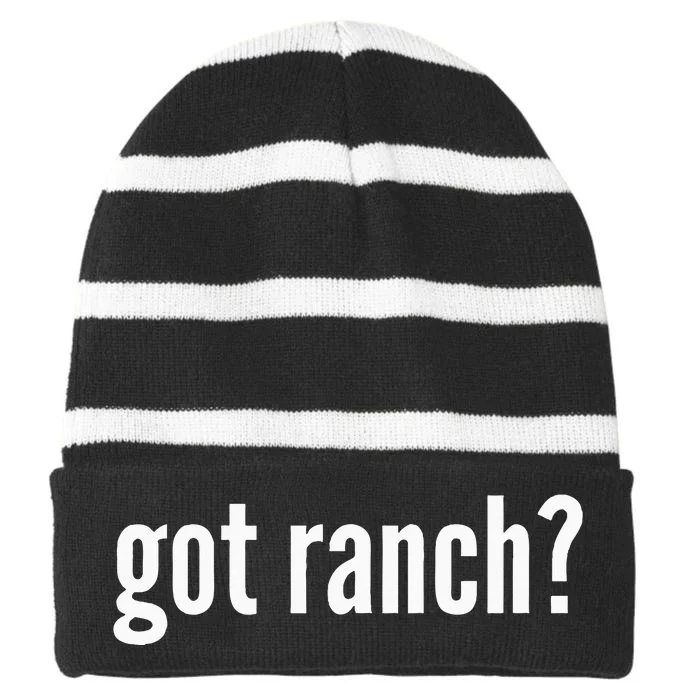 Got Ranch Funny Ranch Dressing Lover Gift Got Ranch Striped Beanie with Solid Band