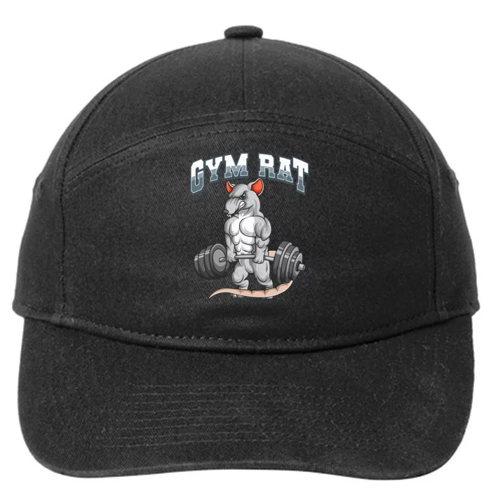 Gym Rat Fitness Bodybuilding 7-Panel Snapback Hat