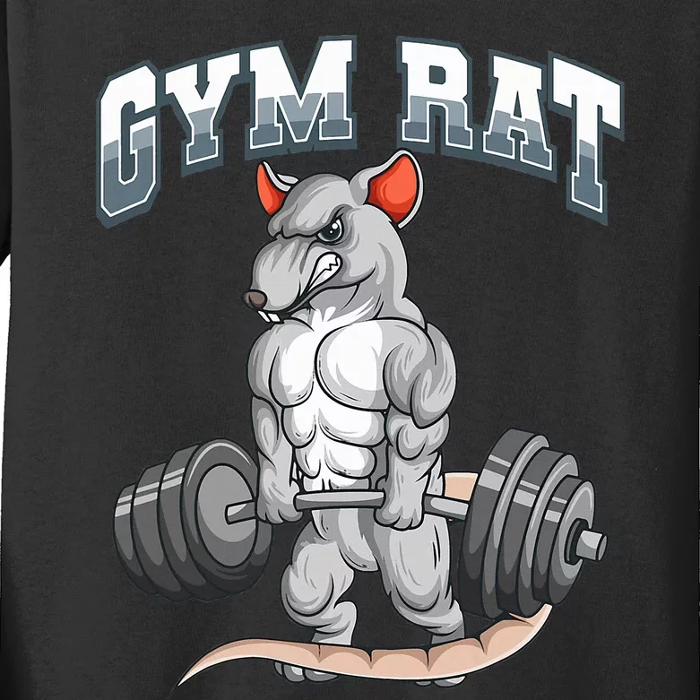 Gym Rat Fitness Bodybuilding Kids Long Sleeve Shirt