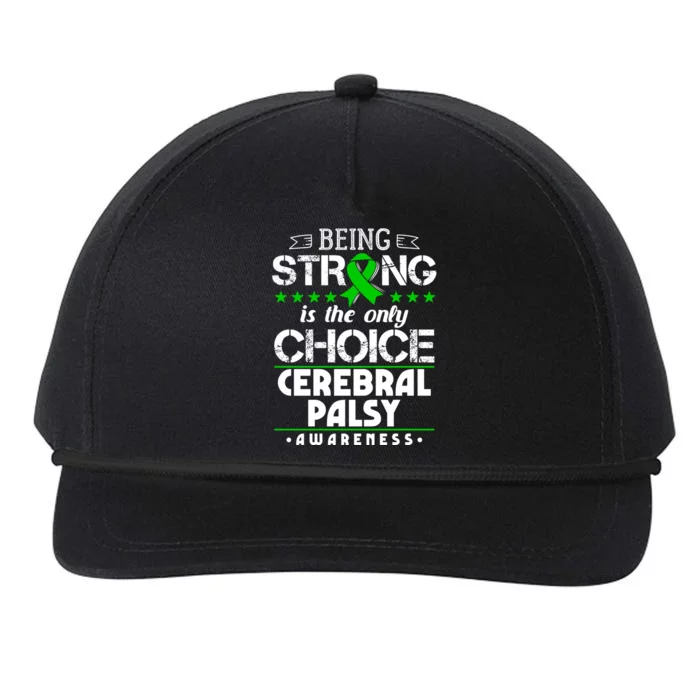 Green Ribbon Funny Gift Cerebral Palsy Awareness Gift Snapback Five-Panel Rope Hat