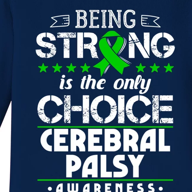 Green Ribbon Funny Gift Cerebral Palsy Awareness Gift Baby Long Sleeve Bodysuit