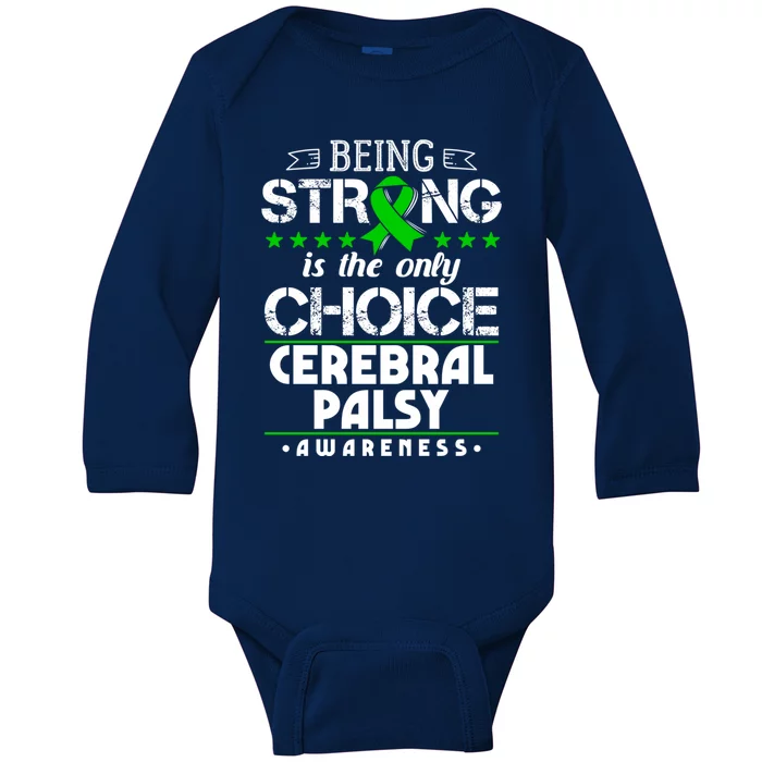 Green Ribbon Funny Gift Cerebral Palsy Awareness Gift Baby Long Sleeve Bodysuit