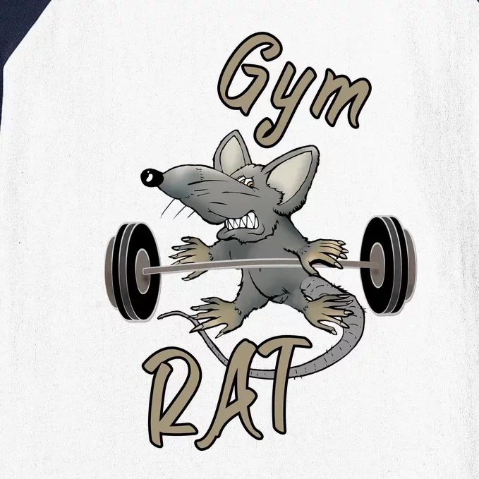 Gym RAT Fitness Barbell Motivational Workout Baseball Sleeve Shirt