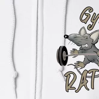 Gym RAT Fitness Barbell Motivational Workout Full Zip Hoodie