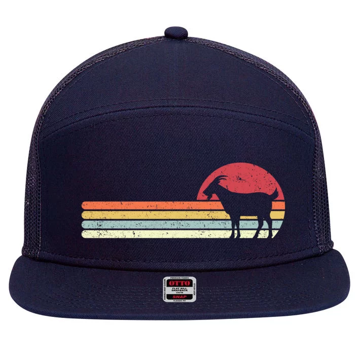 Goat Retro Farmer Gift 7 Panel Mesh Trucker Snapback Hat