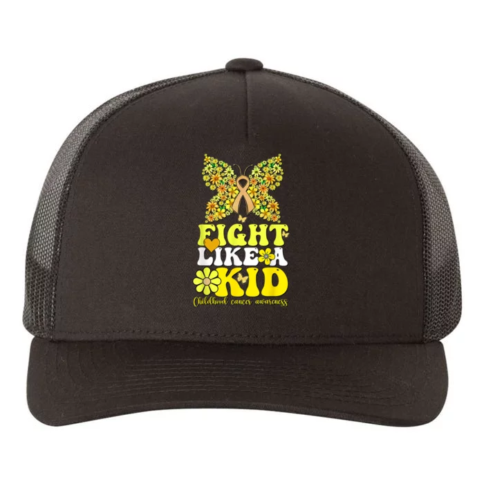 Gold Ribbon Fight Like Kids For Childhood Cancer Awareness Yupoong Adult 5-Panel Trucker Hat