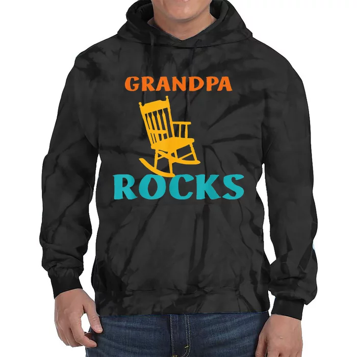 Grandpa Rocks Funny Retro Apparel Tie Dye Hoodie