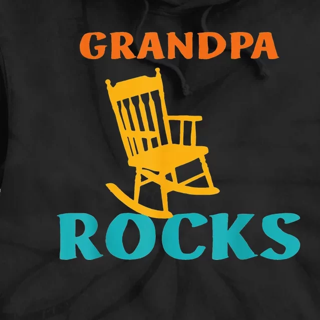 Grandpa Rocks Funny Retro Apparel Tie Dye Hoodie