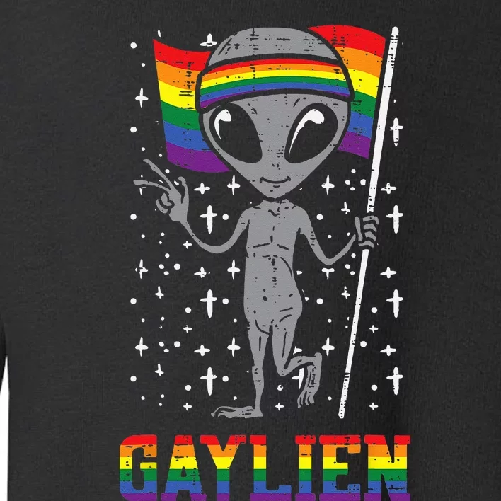 Gaylien Rainbow Flag Gay Alien Funny ET Space LGBTQ Pride Toddler Sweatshirt