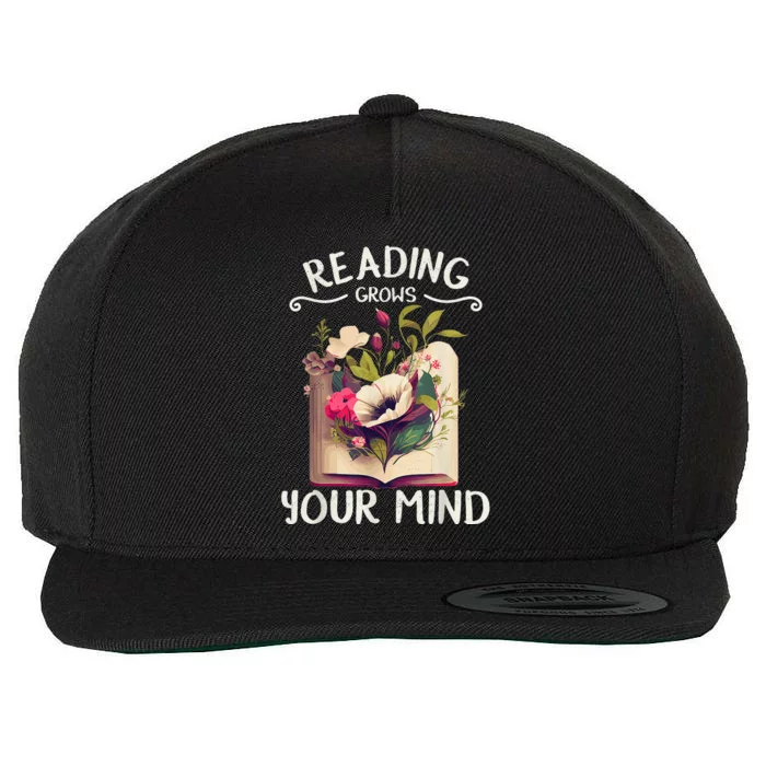 Garden Reading Funny Wildflowers Book Reading Wool Snapback Cap