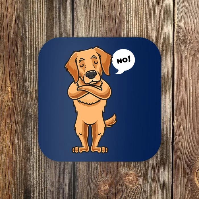 Golden Retriever Funny Stubborn Dog Coaster