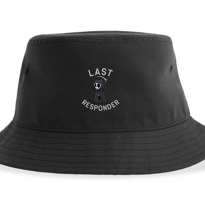 Grim Reaper Funny Dark Humor Last Responder Sustainable Bucket Hat