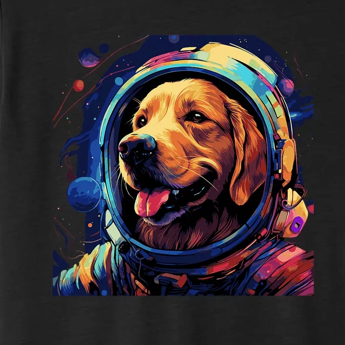 Golden Retriever Funny Golden Retriever Astronaut ChromaSoft Performance T-Shirt