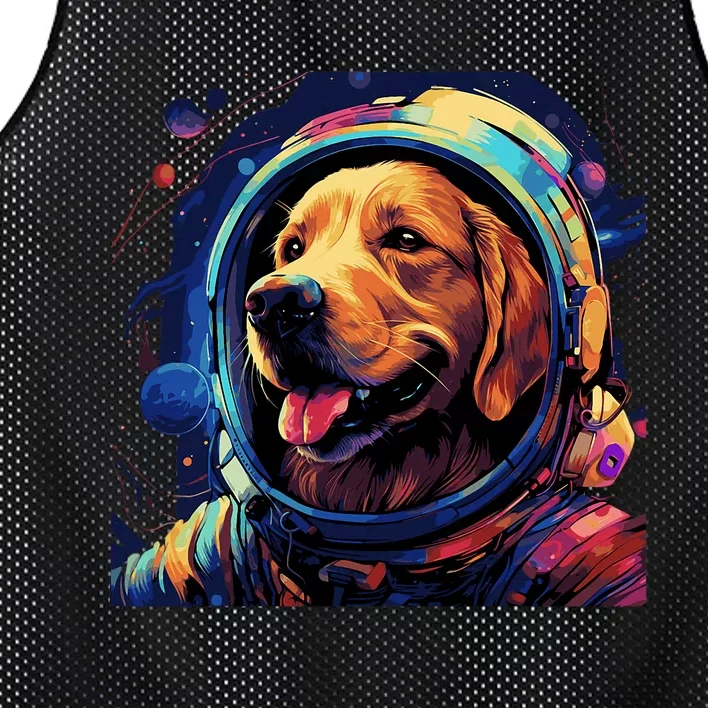 Golden Retriever Funny Golden Retriever Astronaut Mesh Reversible Basketball Jersey Tank