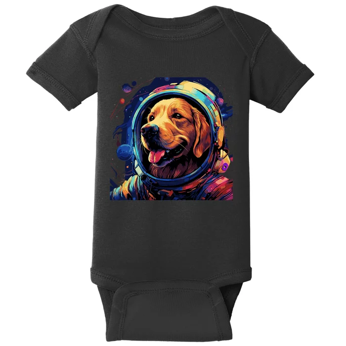 Golden Retriever Funny Golden Retriever Astronaut Baby Bodysuit